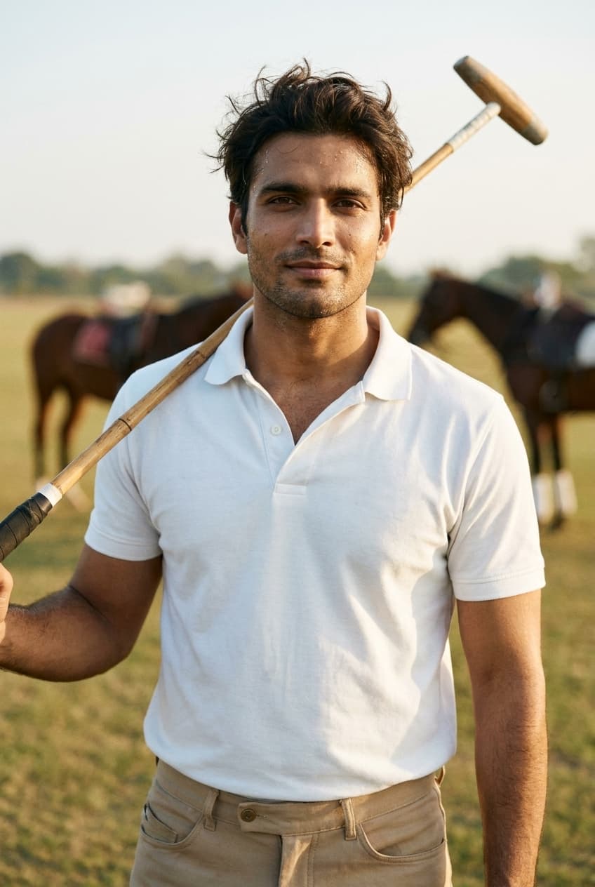 Polo player portrait